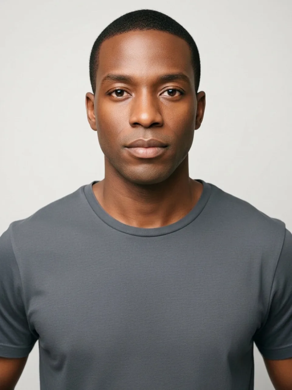 After: the same man with a slightly lighter skin tone.