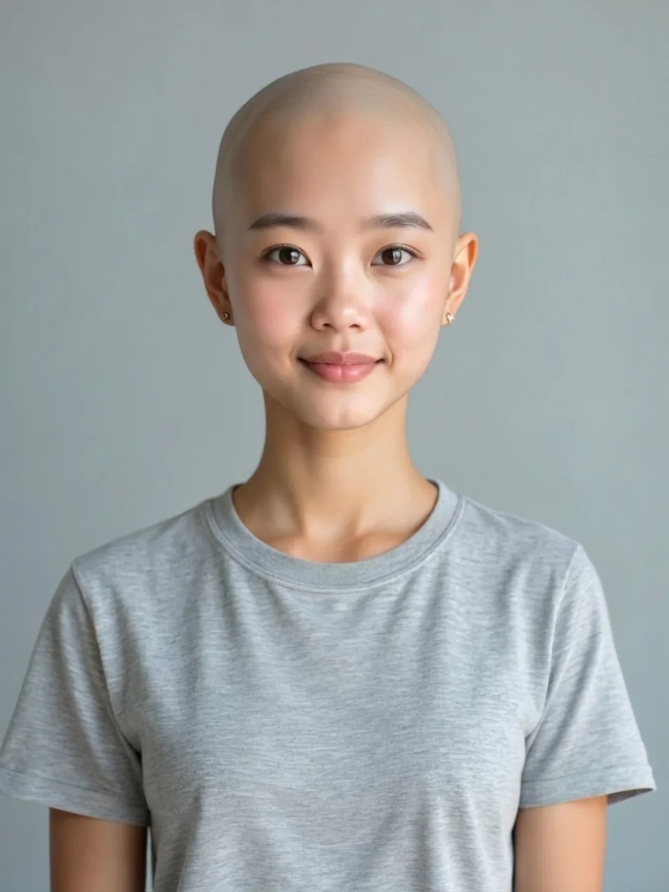 Same face, bare scalp