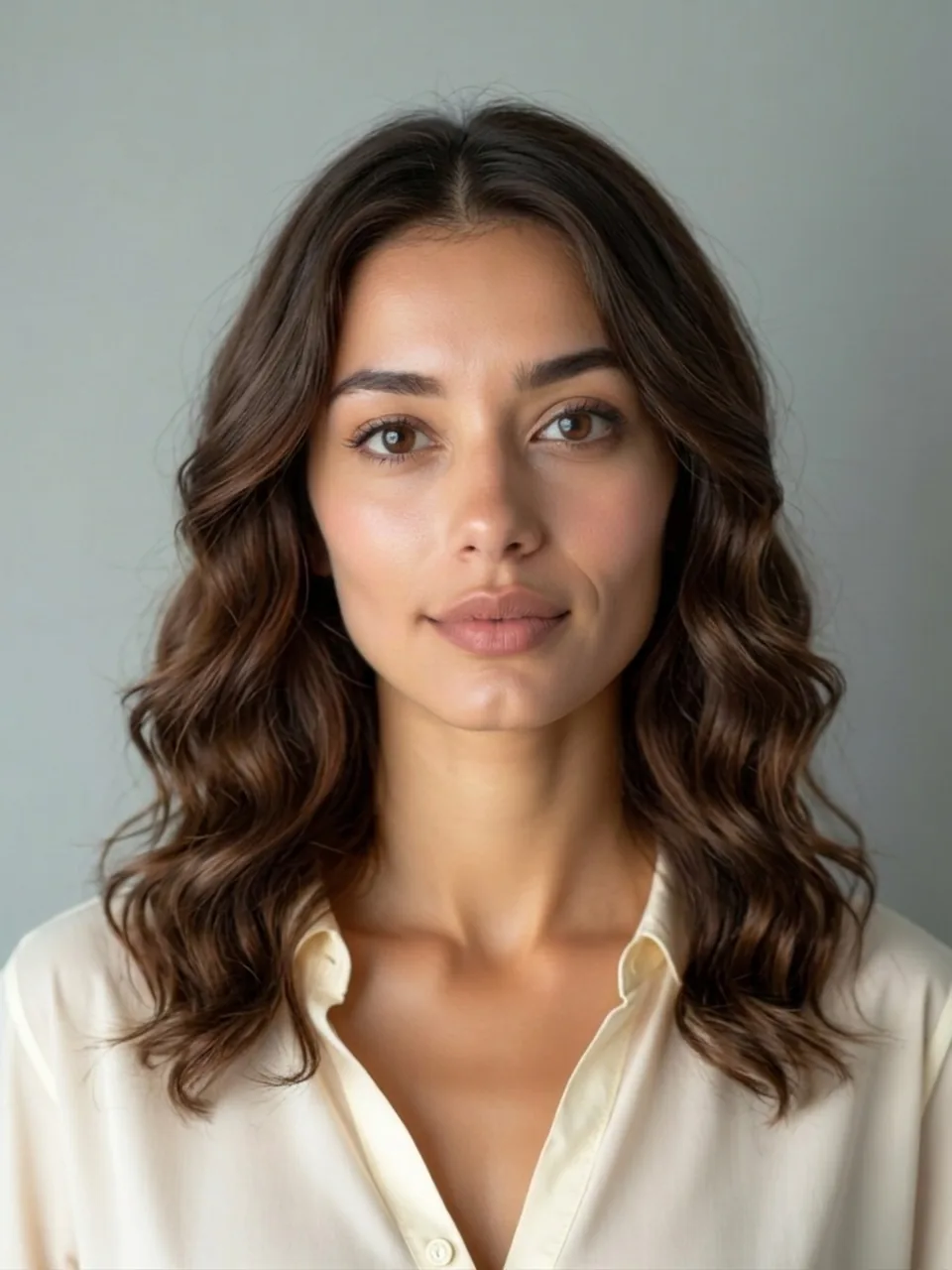 After: the same woman with loose roller-set perm waves.