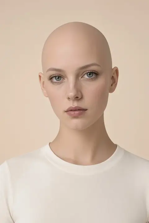 A bald head on the sample portrait.